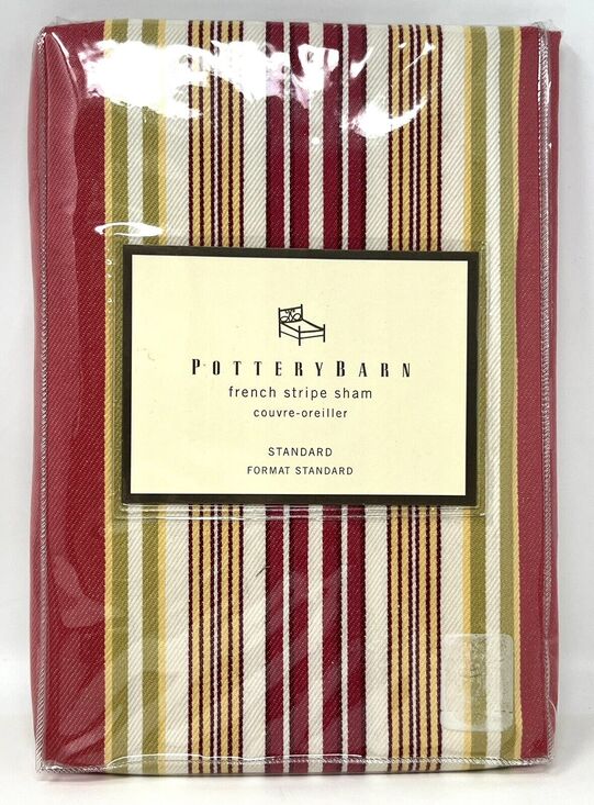 Pottery Barn Other - Pottery Barn French Stripe Red Multi Standard Sham COTTON TWILL New In Package